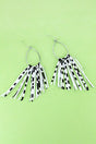 SALE! Silvertone and Zebra Fringe Earrings - Wholesale Accessory Market