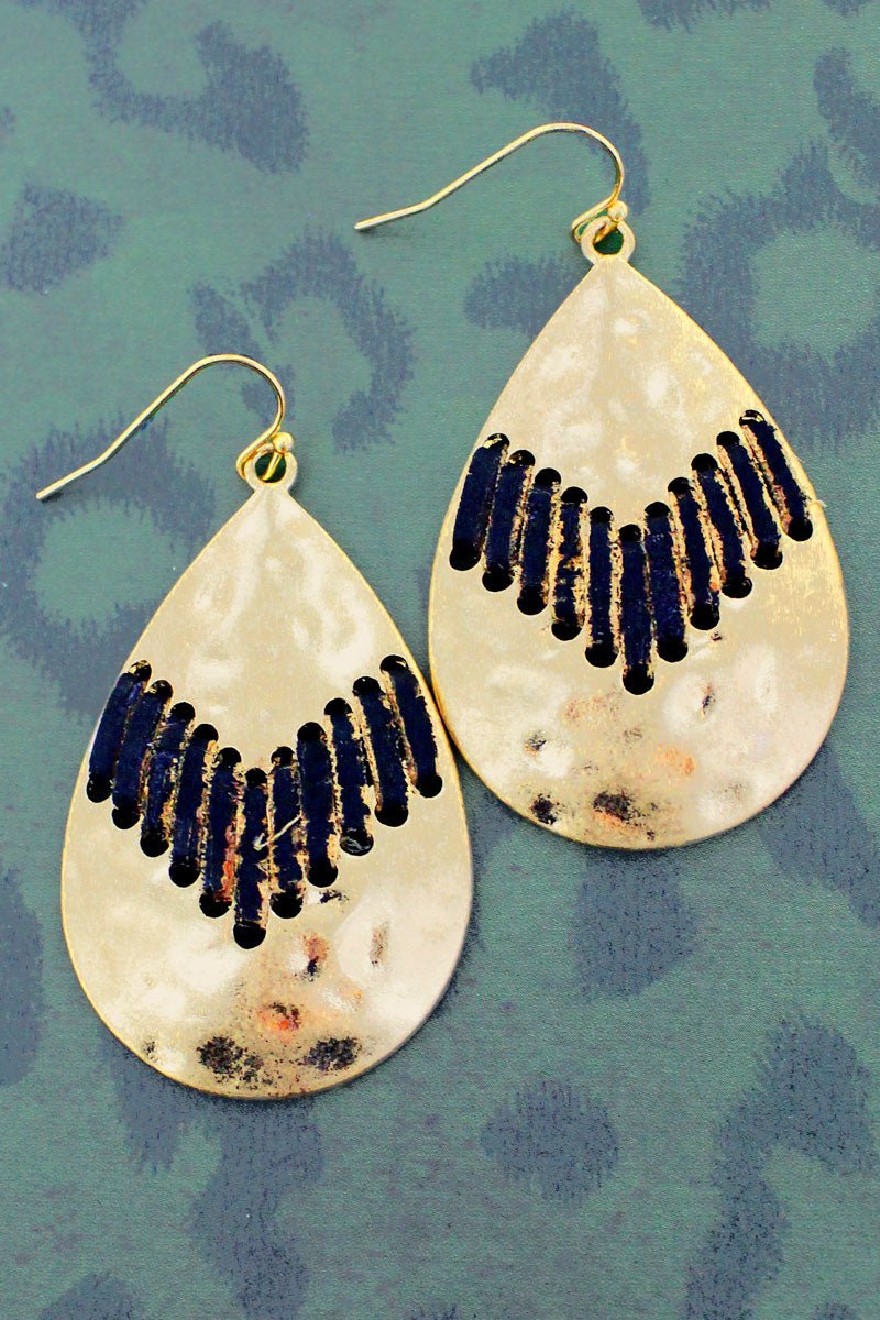 SALE! Black Point Reyes Goldtone Teardrop Earrings - Wholesale Accessory Market