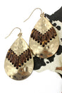SALE! Brown Point Reyes Goldtone Teardrop Earrings - Wholesale Accessory Market
