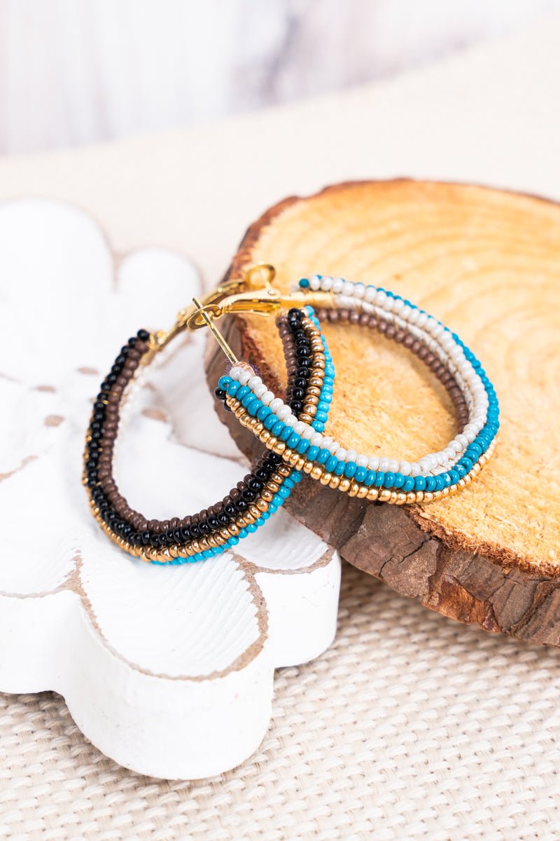 SALE! Cabo Multi Seed Bead Hoop Earrings - Wholesale Accessory Market