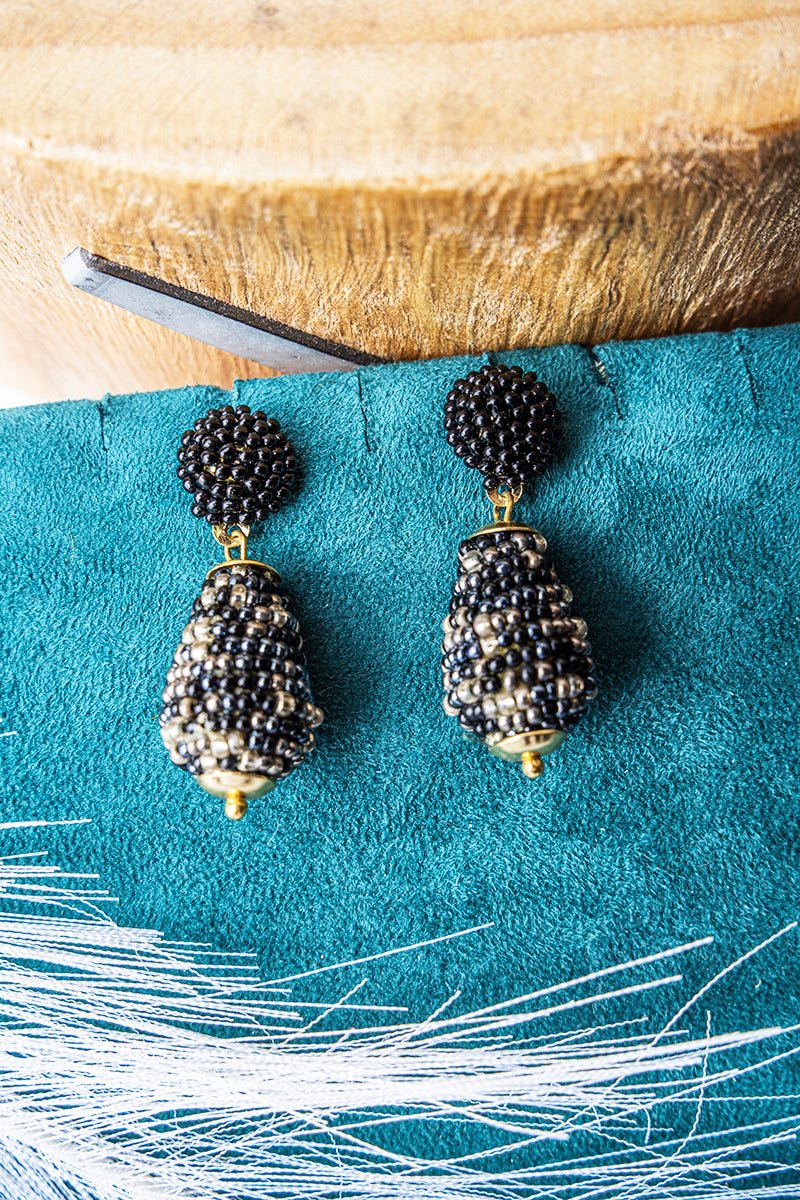 SALE! Black Multi Seed Bead Janie Earrings - Wholesale Accessory Market