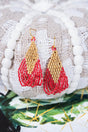SALE! Red and Gold Seed Bead Fringe Earrings - Wholesale Accessory Market