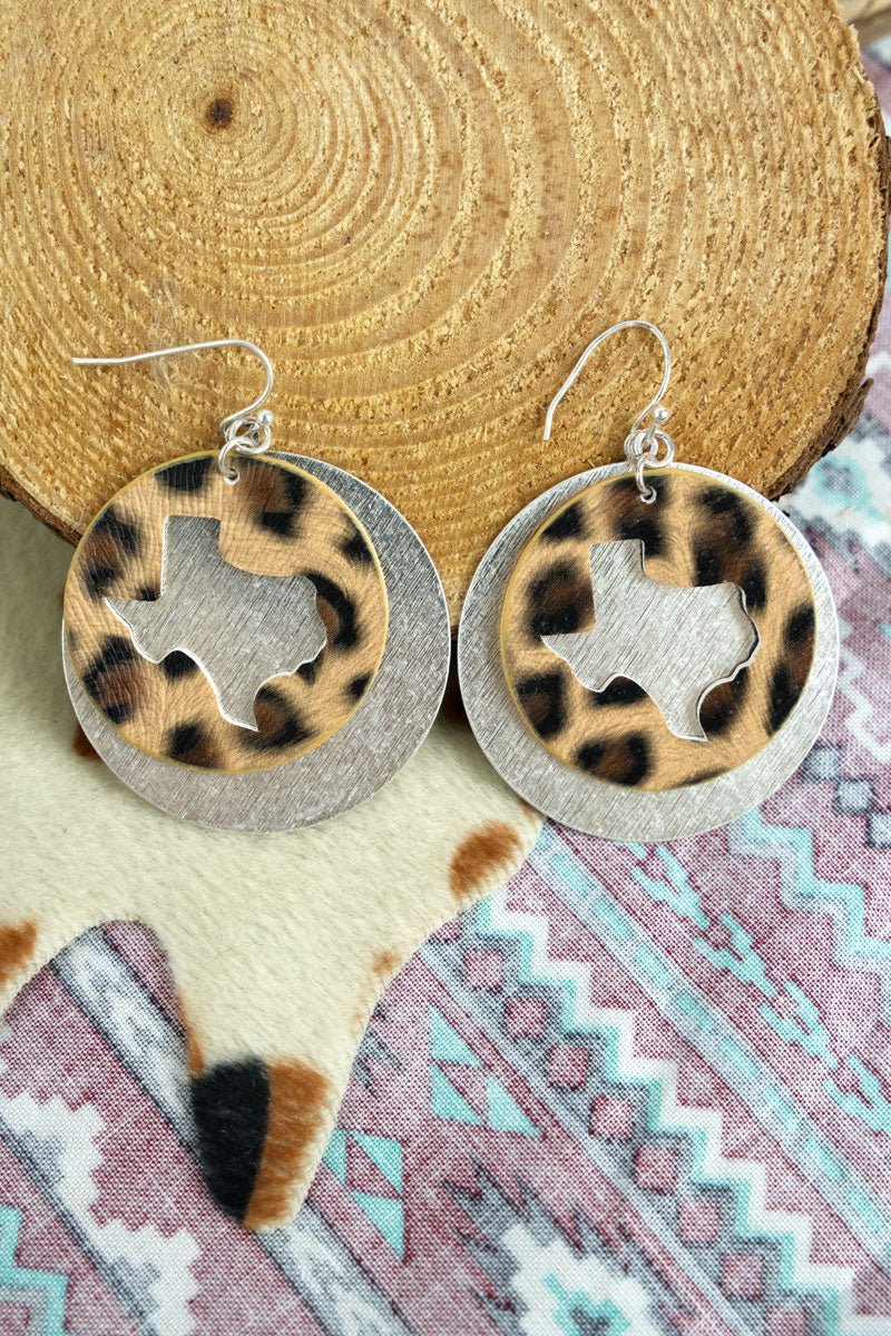 SALE! Truman Lane Dark Brown Cheetah and Silvertone Layered Earrings - Wholesale Accessory Market
