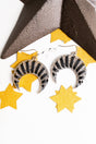SALE! Black Stitched Naja Earrings - Wholesale Accessory Market