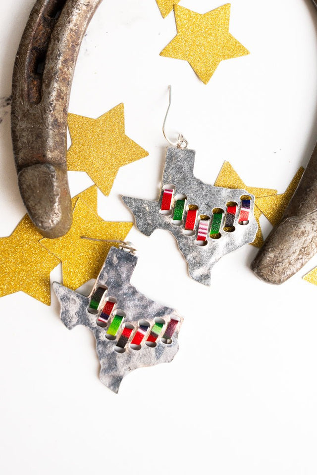 SALE! Multi Stitched Texas Earrings - Wholesale Accessory Market