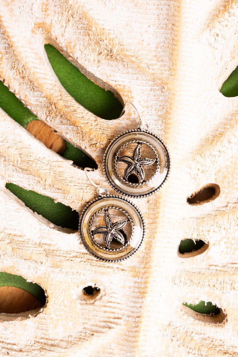 SALE! Mother of Pearl Bahama Bay Starfish Earrings - Wholesale Accessory Market