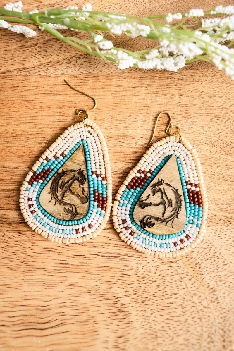 Teardrop bead earrings discount