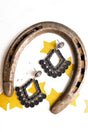 SALE! Black Wood and Silvertone Earrings - Wholesale Accessory Market