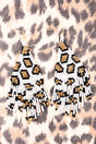 SALE! Shadow Canyon White Leopard Seed Bead Fringe Earrings - Wholesale Accessory Market