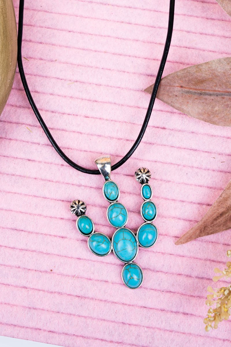 SALE! Turquoise Carlos Cactus Necklace - Wholesale Accessory Market