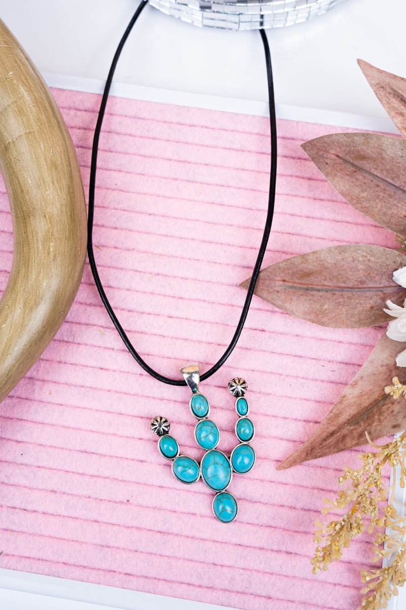 SALE! Turquoise Carlos Cactus Necklace - Wholesale Accessory Market