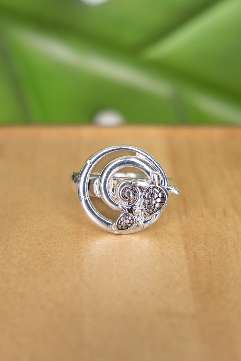 SALE! Sea Turtle Swirl Silvertone Ring - Wholesale Accessory Market