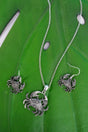 SALE! Textured Silvertone Crab Necklace and Earring Set - Wholesale Accessory Market