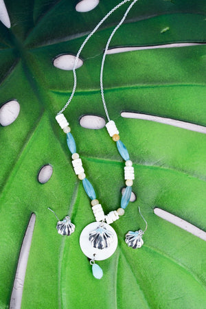 SALE! Hawaii Life Seashell Beaded Necklace and Earring Set - Wholesale Accessory Market