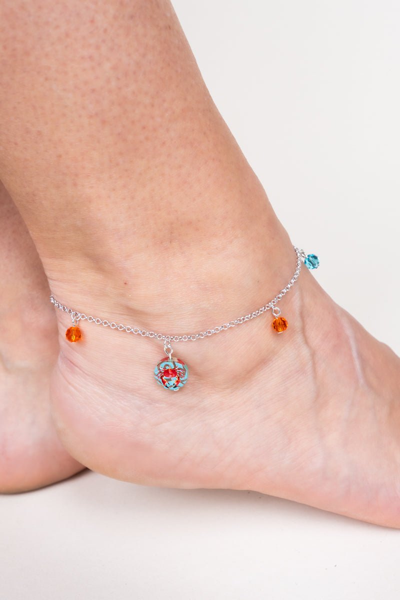 SALE! Crab Disk Silvertone Anklet - Wholesale Accessory Market