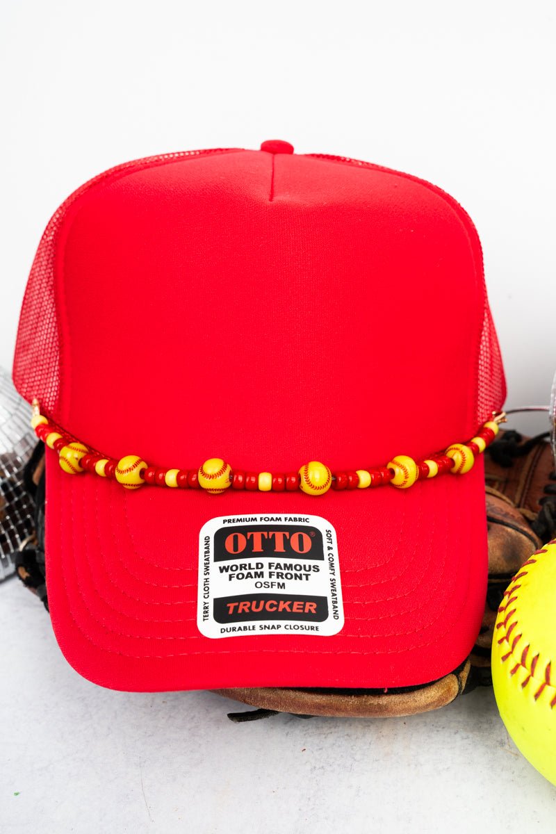 Softball Season Yellow Beaded Hat Chain - Wholesale Accessory Market