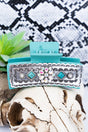 Belmore Blooms Turquoise Silvertone Hair Claw - Wholesale Accessory Market