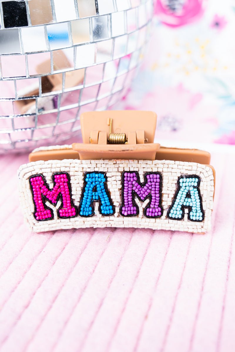 Colorful Mama Ivory Seed Bead Hair Claw - Wholesale Accessory Market