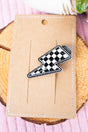 Black & White Checkered Bolt Hair Barrette - Wholesale Accessory Market