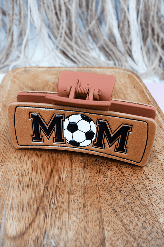 Soccer Mom Brown Embossed Hair Claw - Wholesale Accessory Market