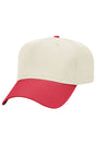 OTTO Red and Natural Crown Split Mid Profile Baseball Cap - Wholesale Accessory Market