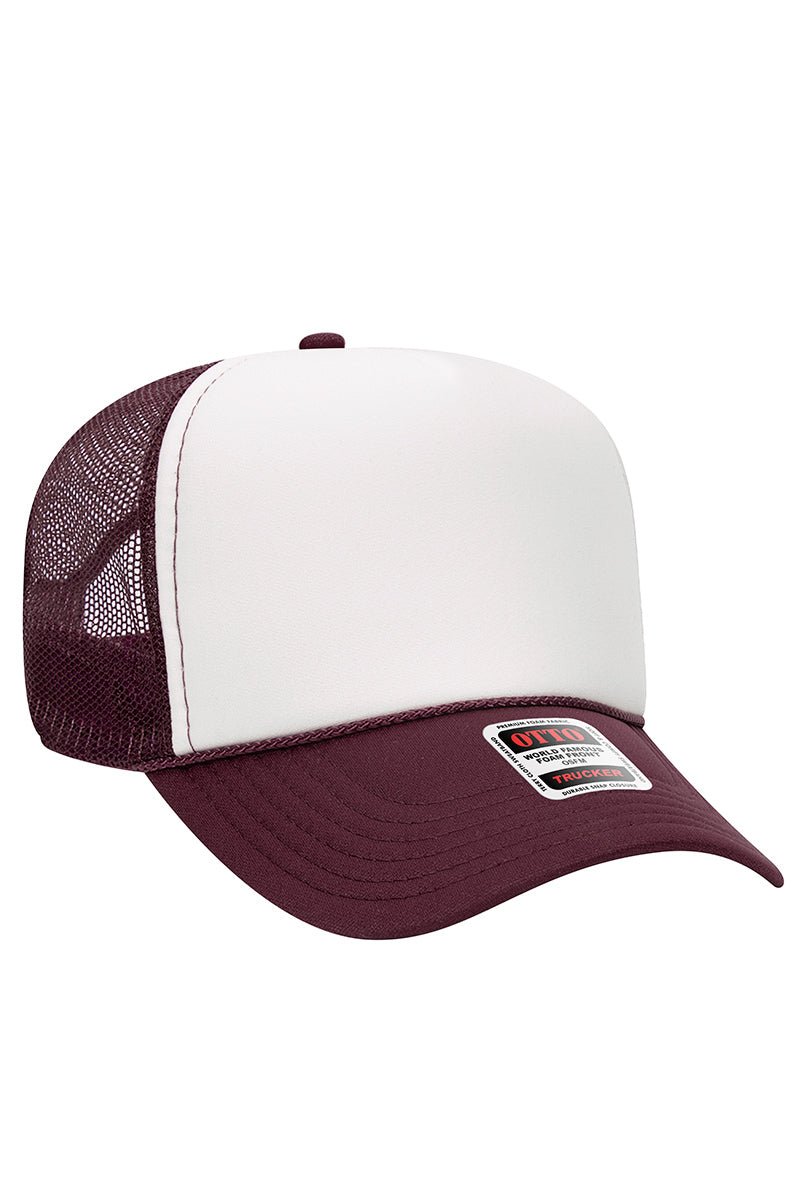Embellished custom Gemini Trucker Hat - Burgundy & White Zodiac Sign Gemini Symbol Baseball Caps for Men Women Hat  main image 2