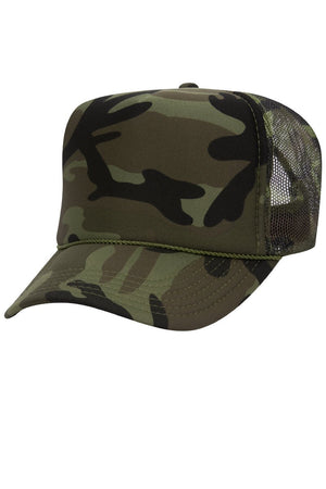 OTTO Camo Foam Front High Crown Trucker Hat - Wholesale Accessory Market