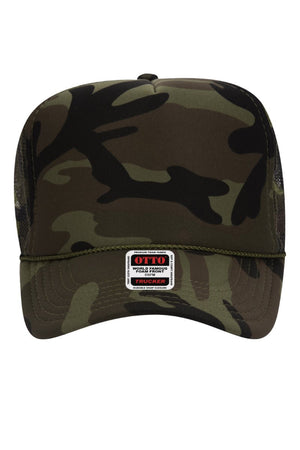 OTTO Camo Foam Front High Crown Trucker Hat - Wholesale Accessory Market