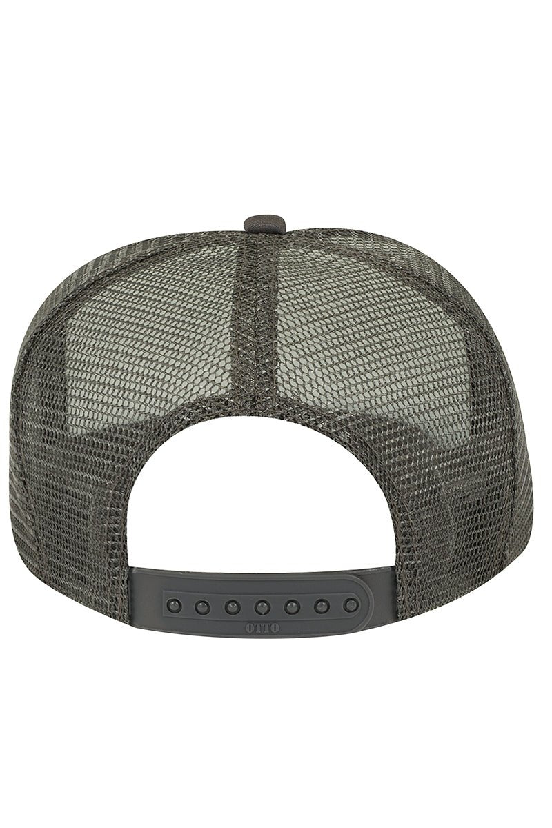 Ottocap Polyester Foam Front Trucker Hat - Youth Five Panel High Crown, Dark Green - View #4