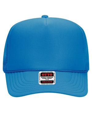 OTTO Columbia Blue Foam Front High Crown Trucker Hat - Wholesale Accessory Market