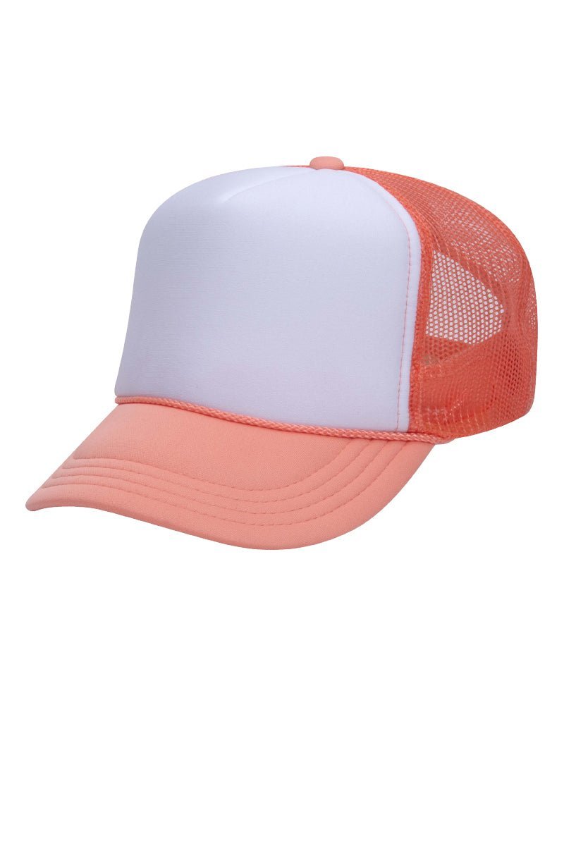 OTTO Coral with White Foam Front High Crown Trucker Hat - Wholesale Accessory Market