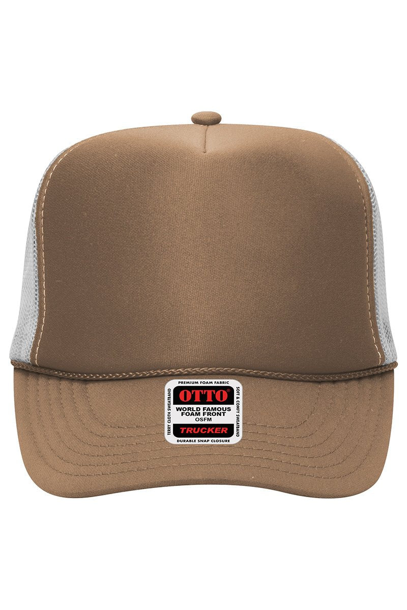 Dark Khaki and White Foam Front High Crown Back Split Color