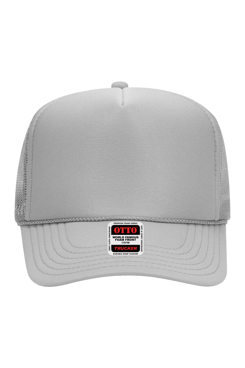 OTTO Gray Foam Front High Crown Trucker Hat - Wholesale Accessory Market
