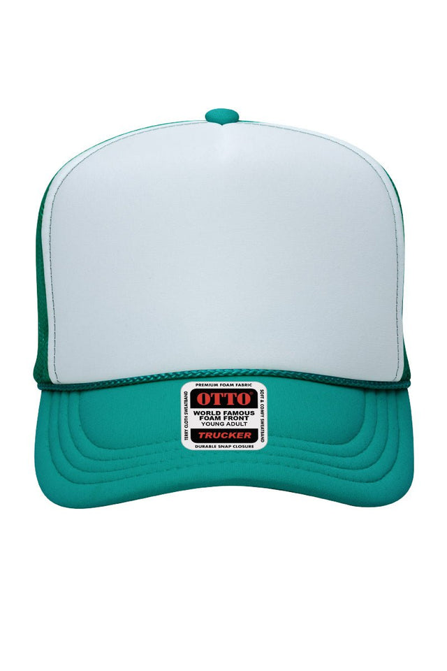 OTTO Youth Jade with White Foam Front High Crown Trucker Hat - Wholesale Accessory Market