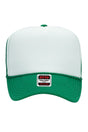 OTTO Kelly Green and White Foam Front High Crown Trucker Hat - Wholesale Accessory Market
