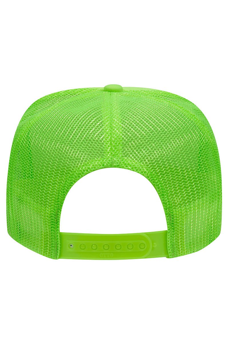 Neon Green with White Foam Front High Crown Trucker Hat | Wholesale Accessory Market