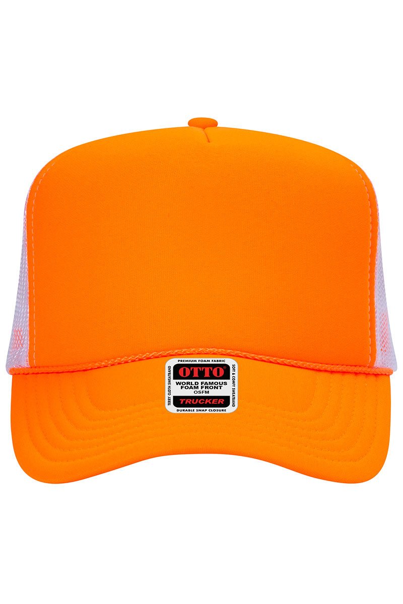 OTTO Neon Orange and White Foam Front High Crown Back Split Color