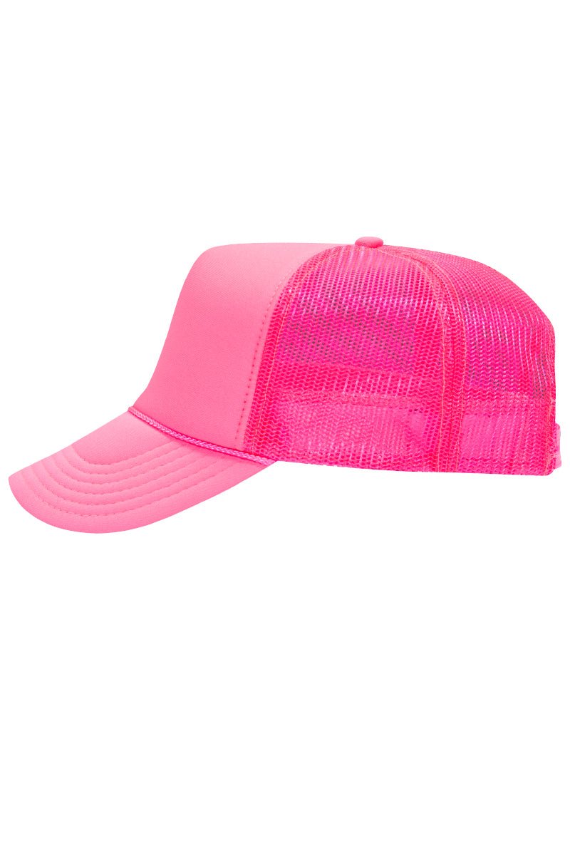 OTTO Neon Pink Foam Front High Crown Trucker Hat | Wholesale