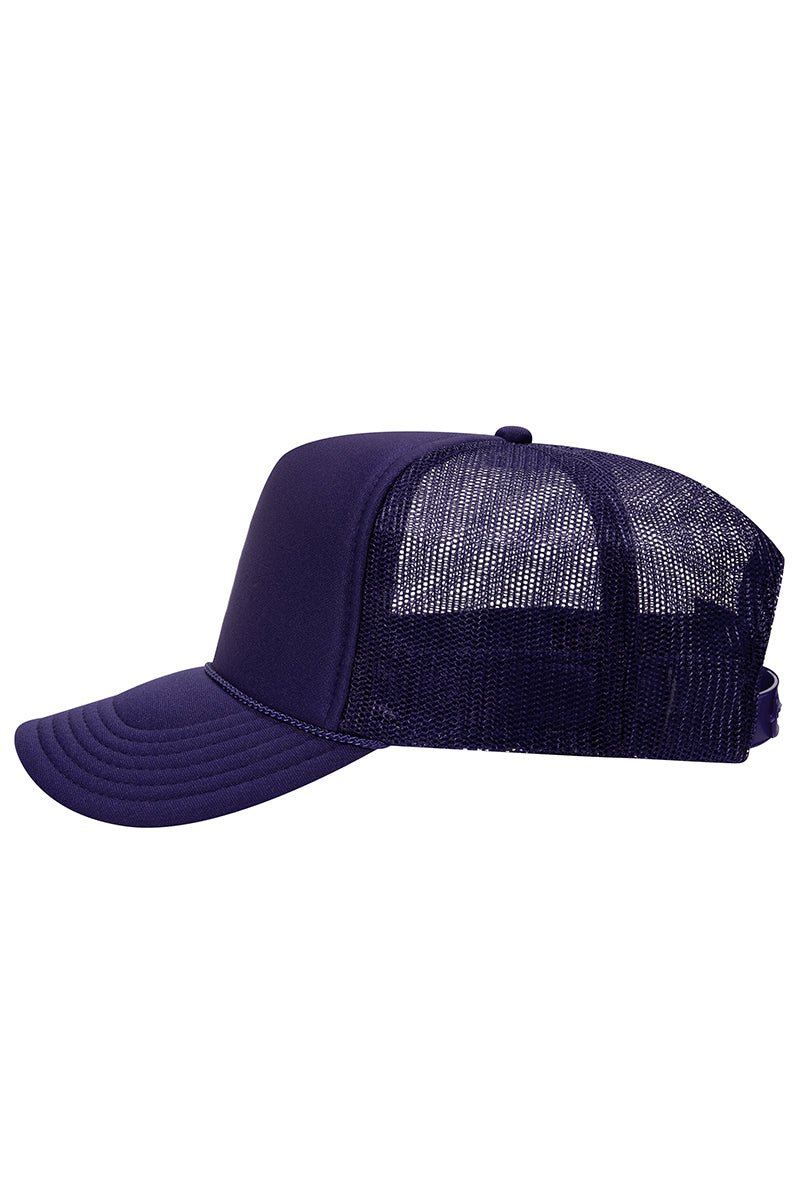 OTTO Purple Foam Front High Crown Trucker Hat - Wholesale Accessory Market