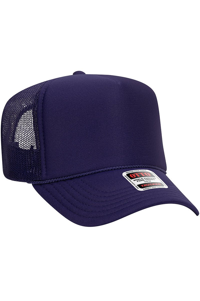 OTTO Purple Foam Front High Crown Trucker Hat | Wholesale