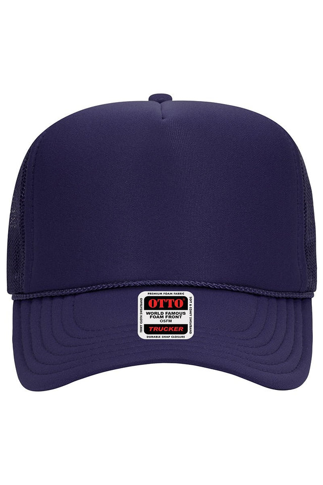 OTTO Purple Foam Front High Crown Trucker Hat - Wholesale Accessory Market