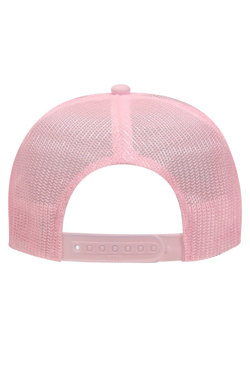 Soft Pink with White Foam Front High Crown Trucker Hat | Wholesale