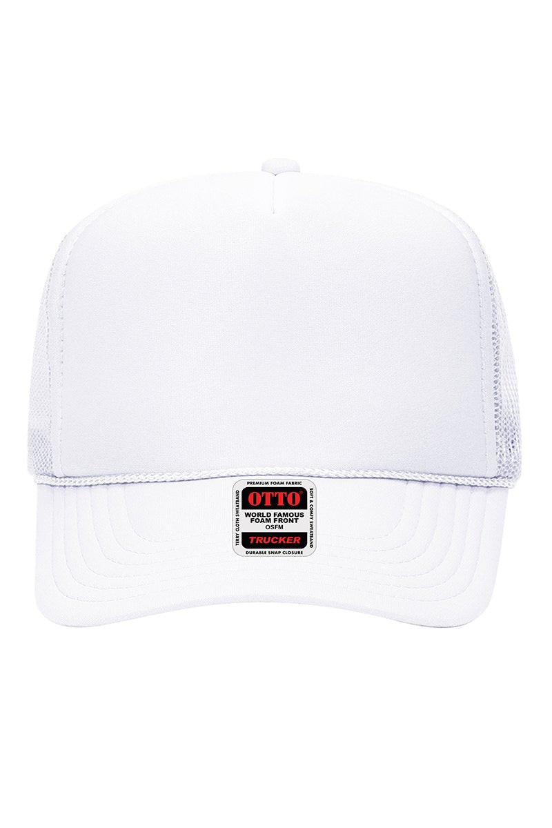 Otto Cap Otto Foam Trucker White Foam Front High Crown Trucker Hat
