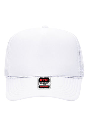OTTO White Foam Front High Crown Trucker Hat - Wholesale Accessory Market