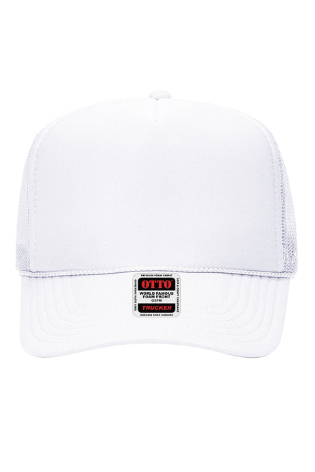 Black with White Foam Front High Crown Trucker Hat  display picture 1