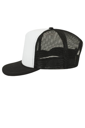 OTTO Youth Size Black with White Foam Front High Crown Trucker Hat - Wholesale Accessory Market