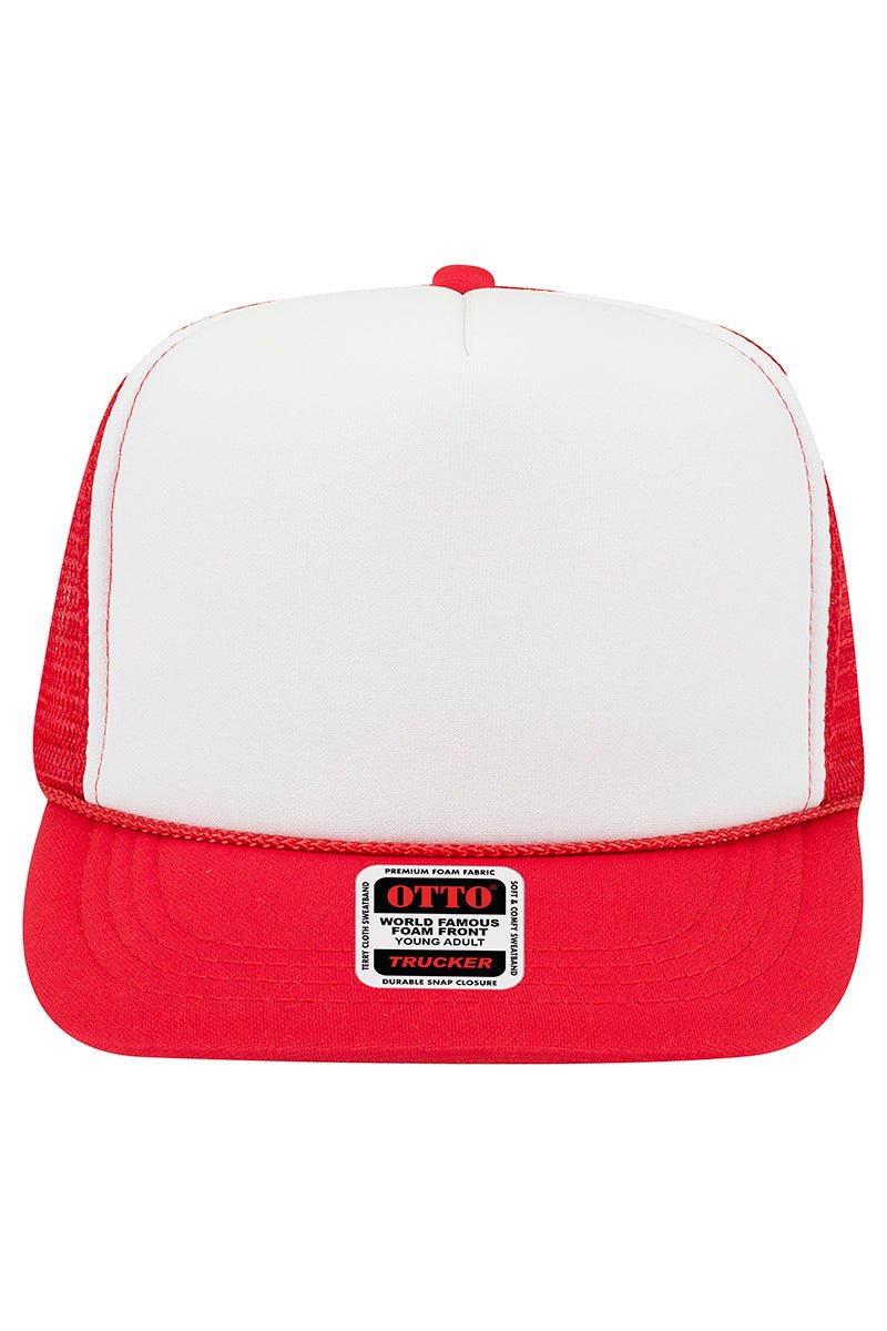 OTTO Youth Red, White and Red Foam Front High Crown Back 