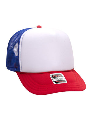OTTO Youth Size Red, White, and Blue Foam Front High Crown Trucker Hat - Wholesale Accessory Market