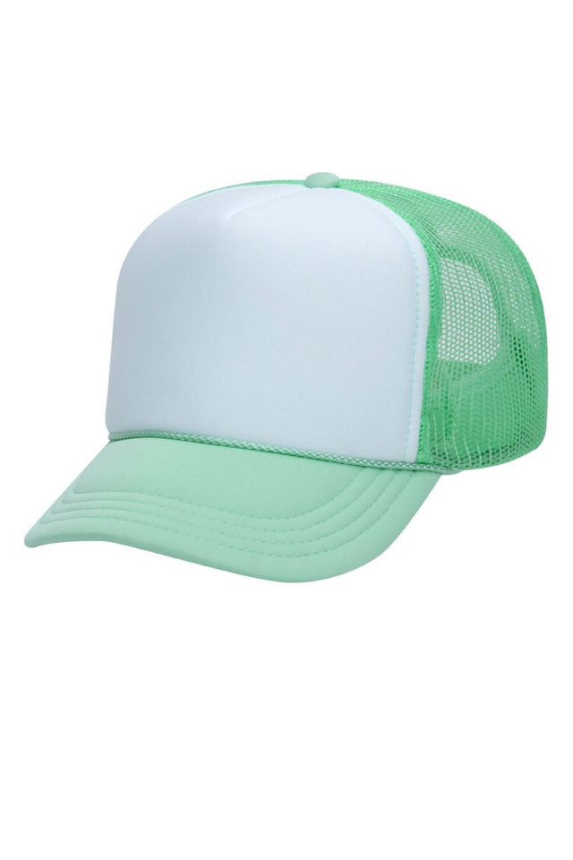 OTTO Youth Size Soft Mint Green with White Foam Front High Crown Trucker Hat - Wholesale Accessory Market