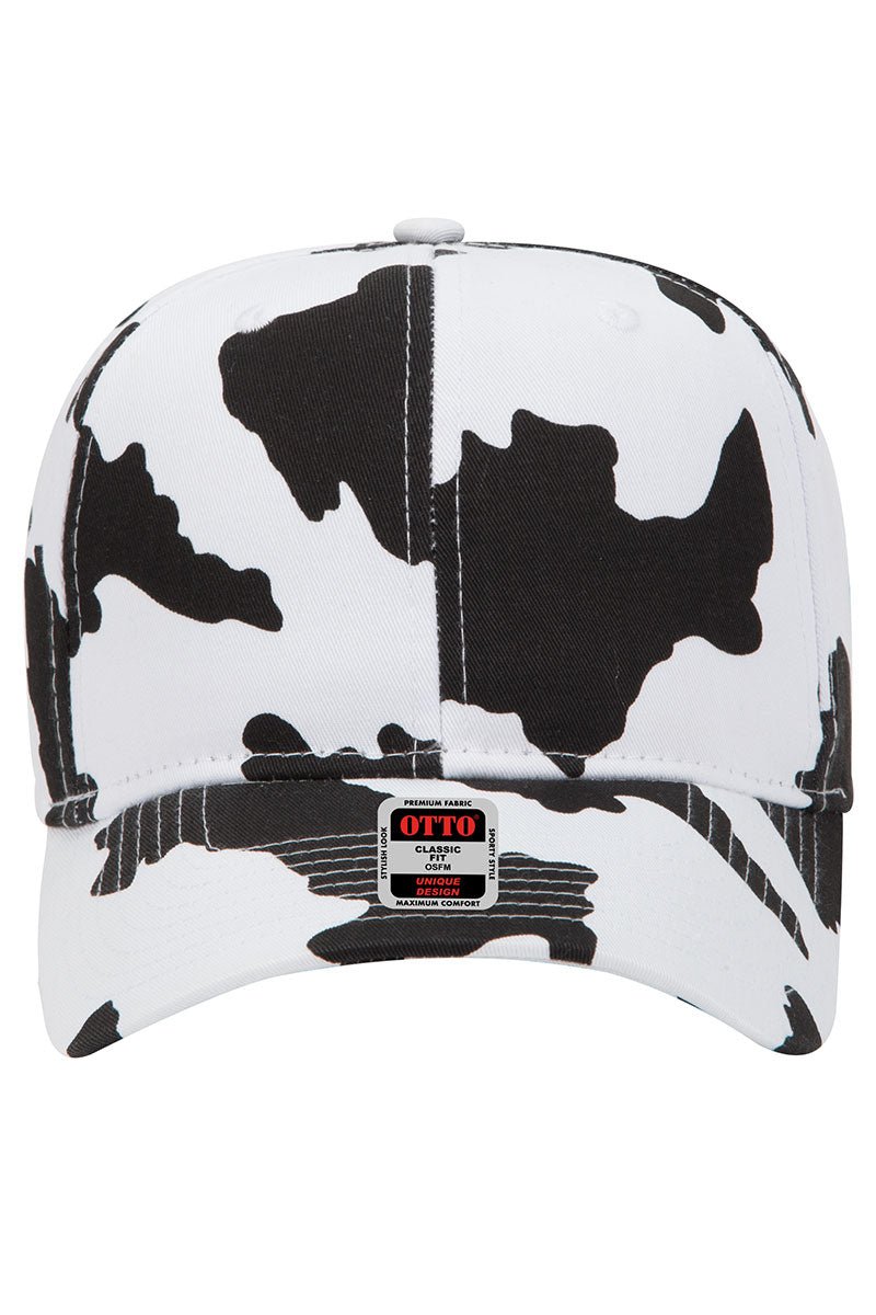 OTTO Black and White Cow Mid Profile Baseball Cap - Wholesale Accessory Market